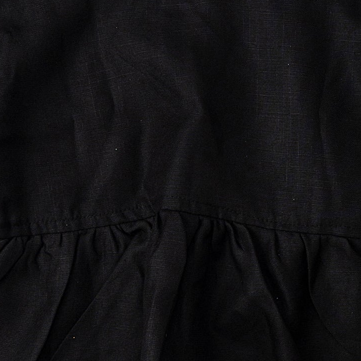 Girls Black Cotton-Blend Peplum Top & Pant Set