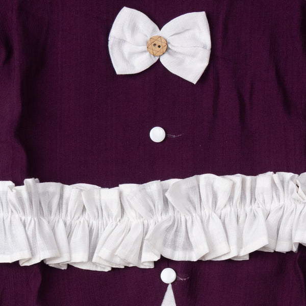 Contrast Ruffle & Bow Detailing