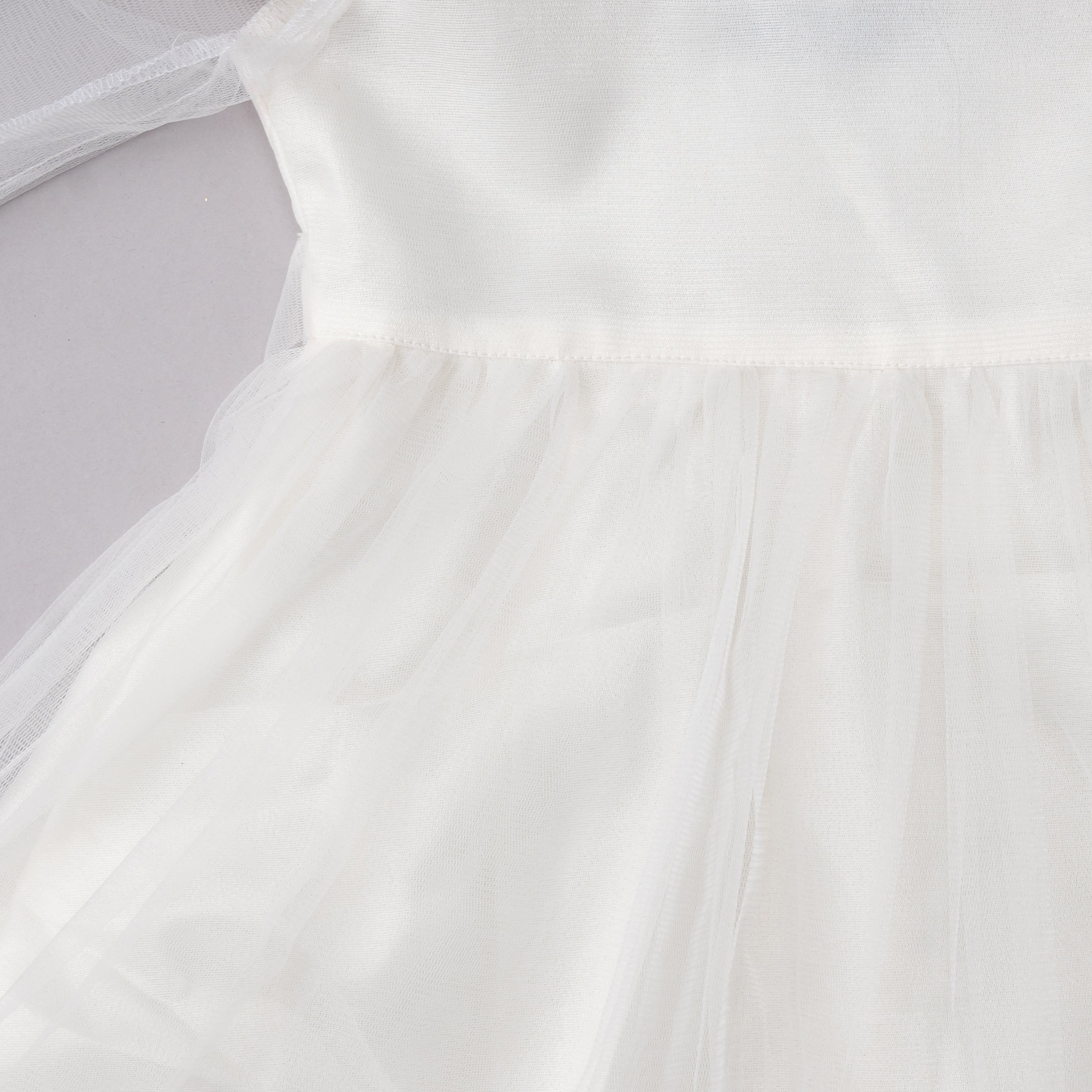 Girls White Soft-Net Layered Princess Party Dress