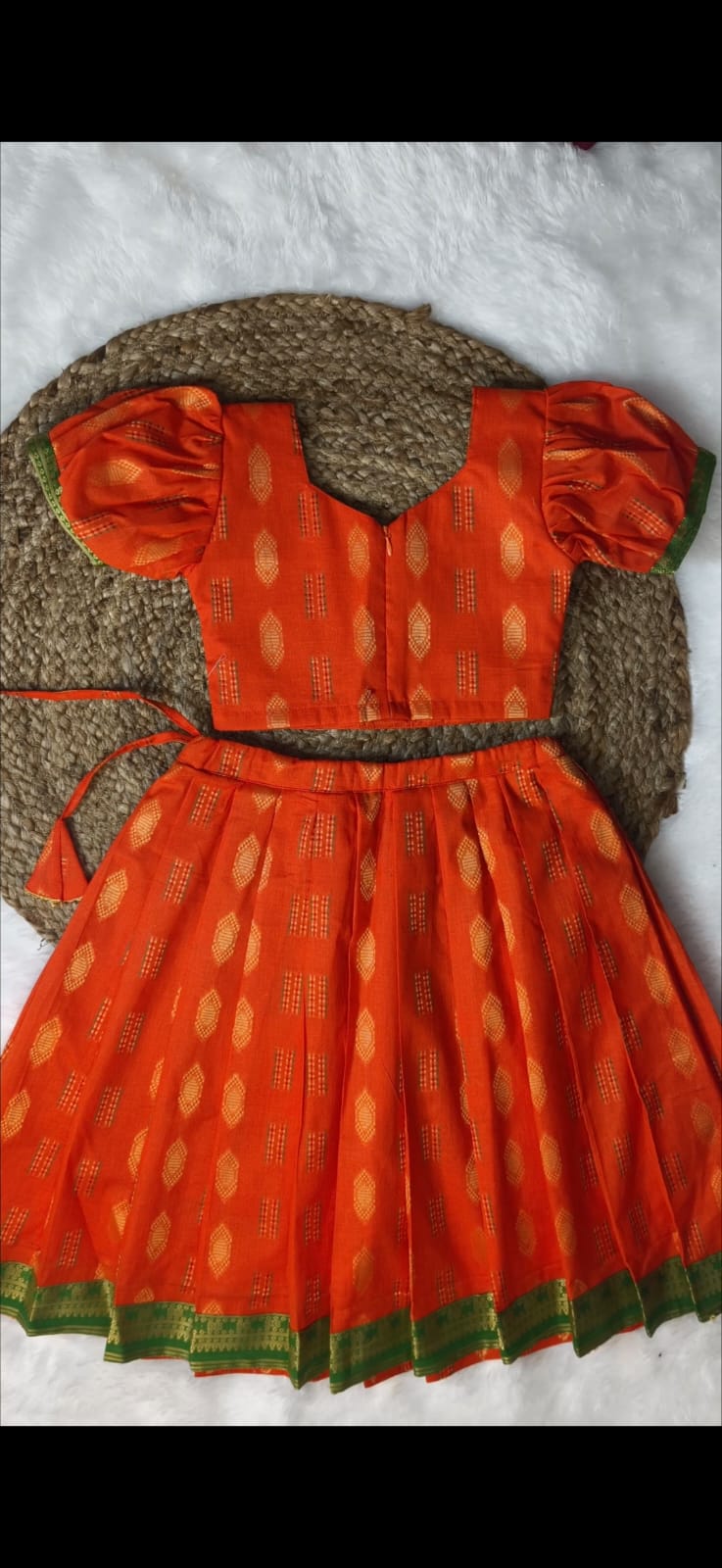 Girls Red Cotton Pure Lehnga