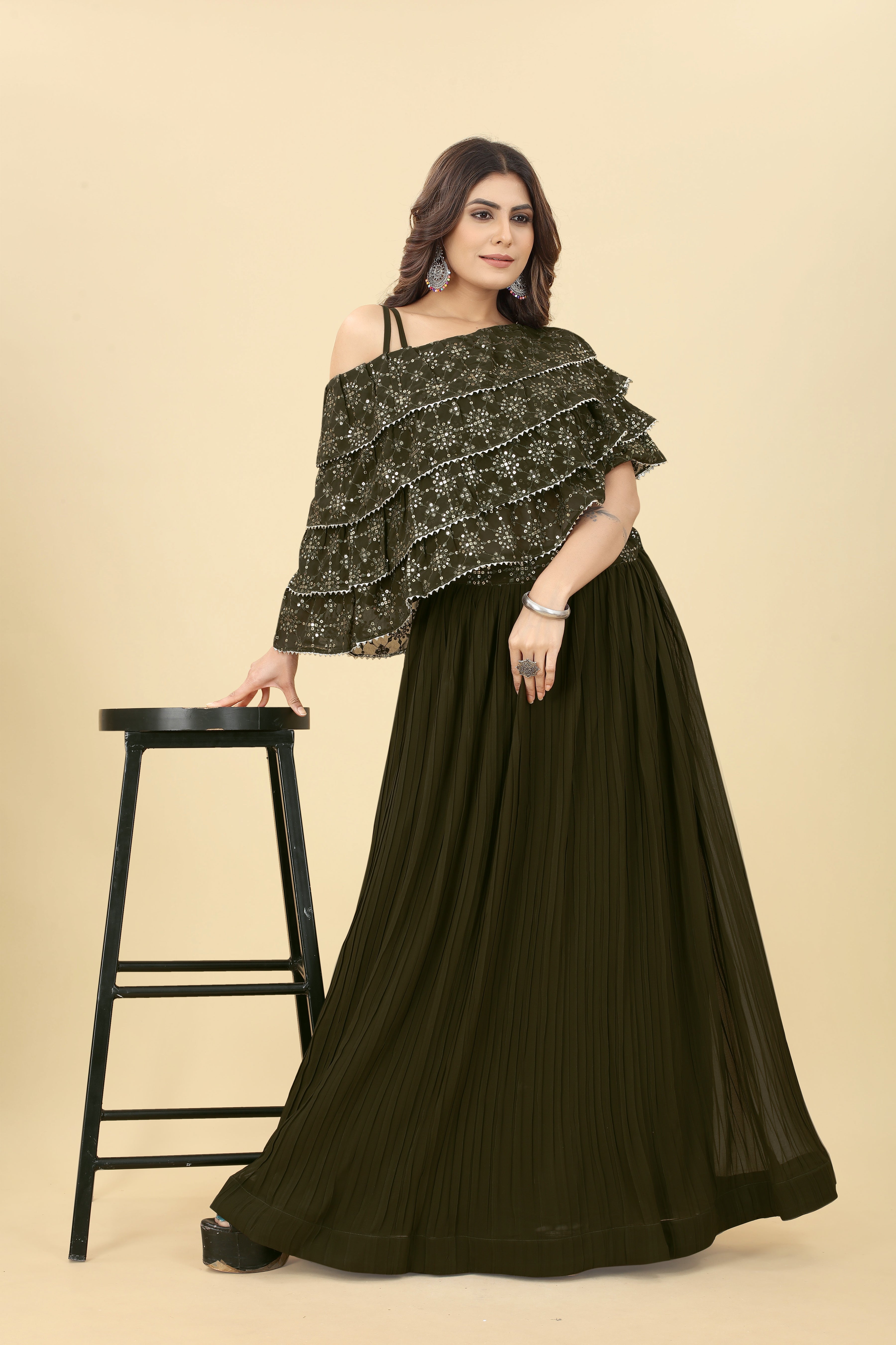 Dark Green Lehenga