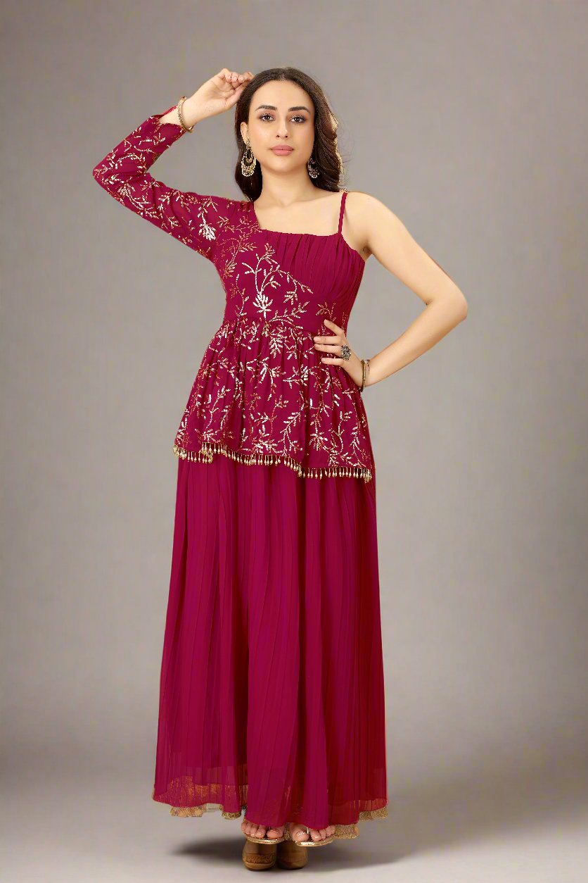 Maroon stylish Dress