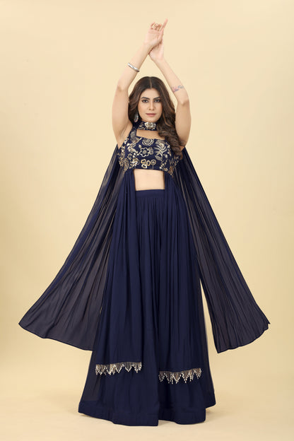 Dark Blue Lehenga