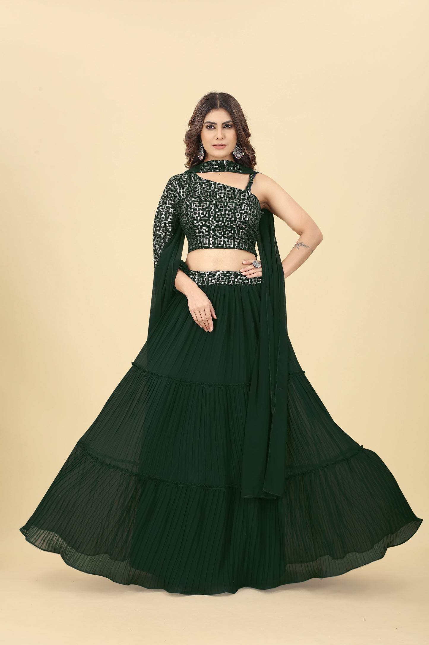 Green Stylish Lehenga