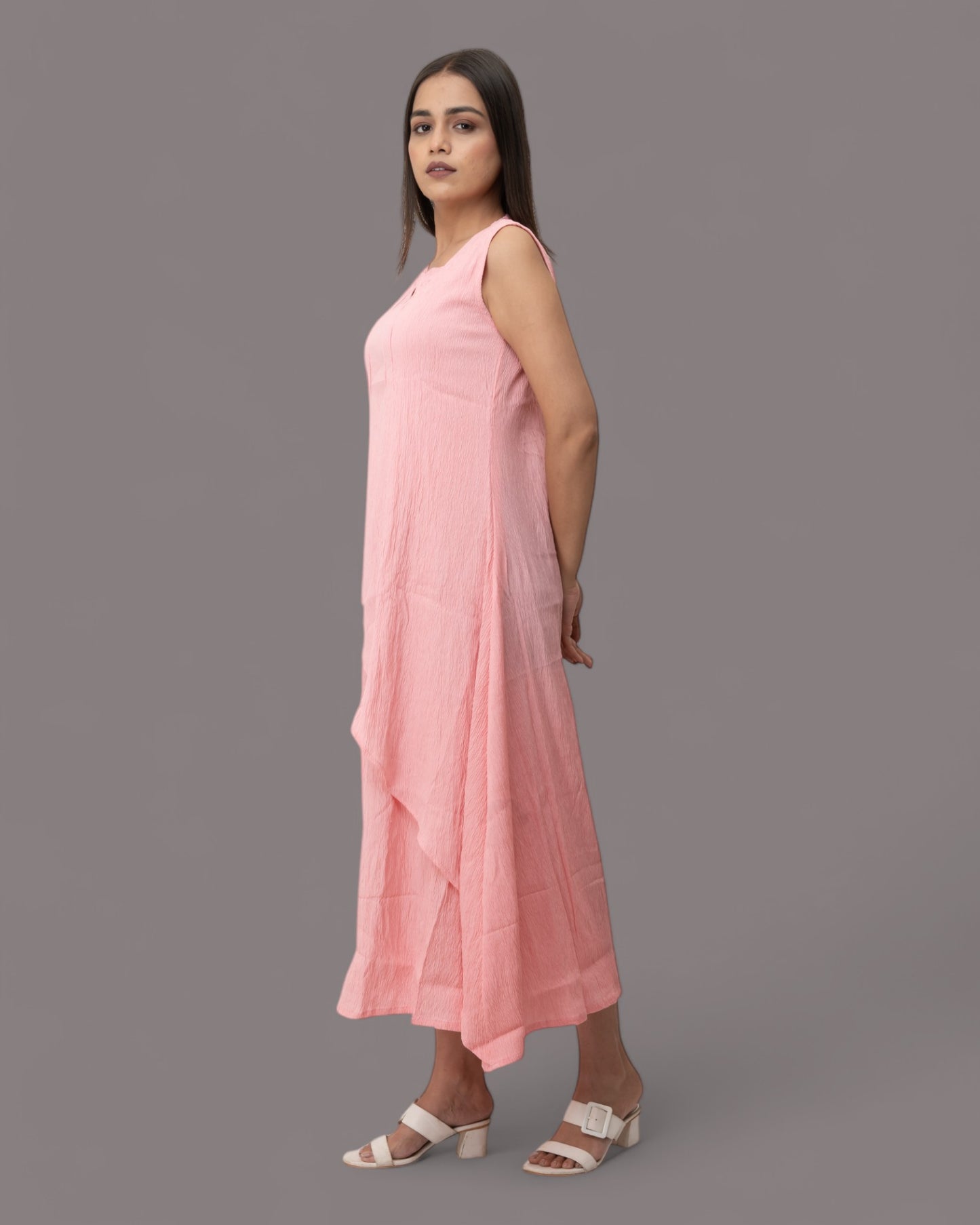 Pink Ruffle Stylish Maxi Dress