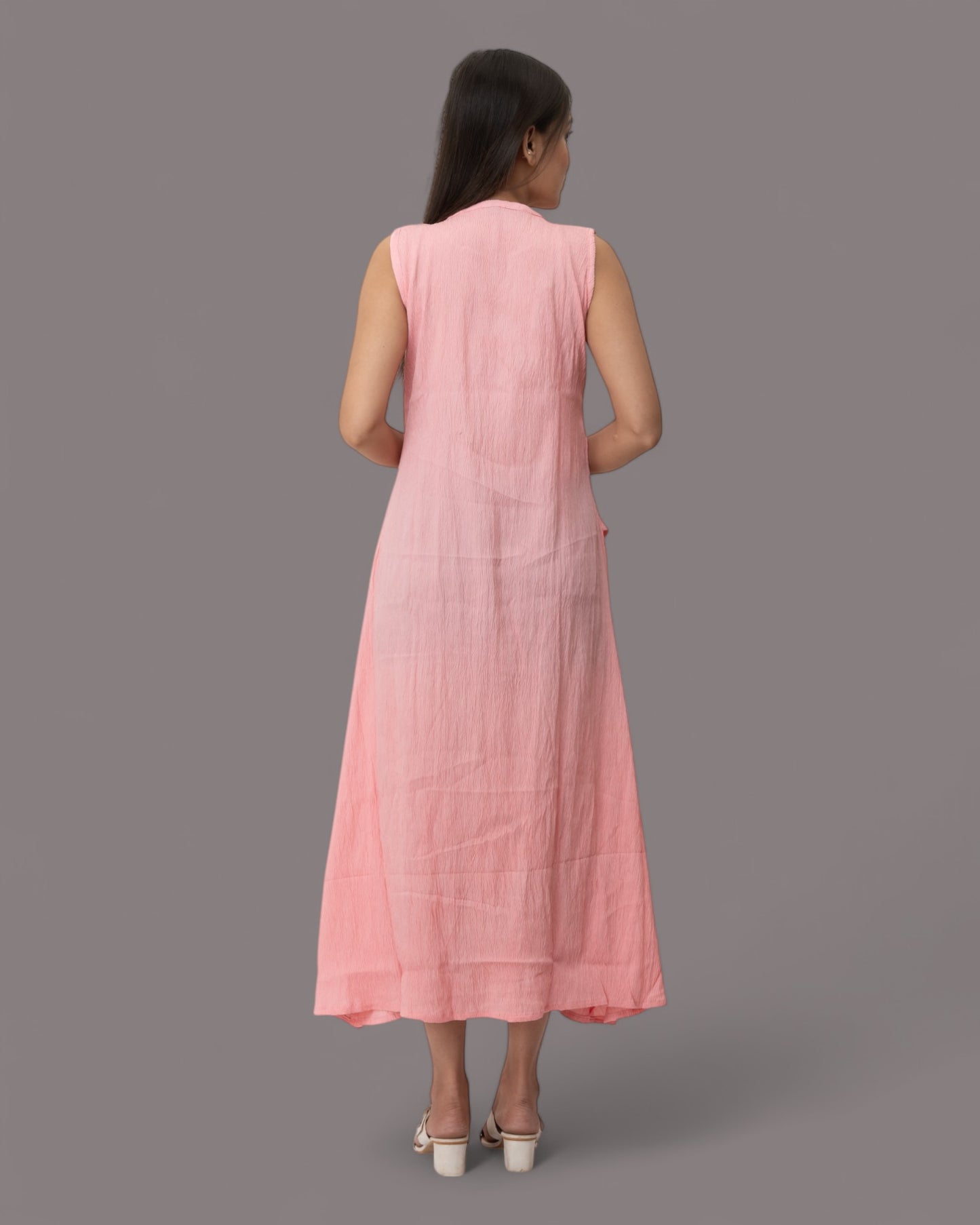 Pink Ruffle Stylish Maxi Dress