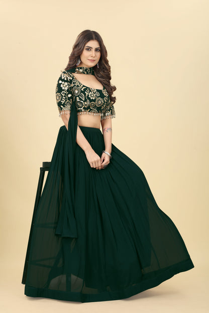 Dark Green Lehenga