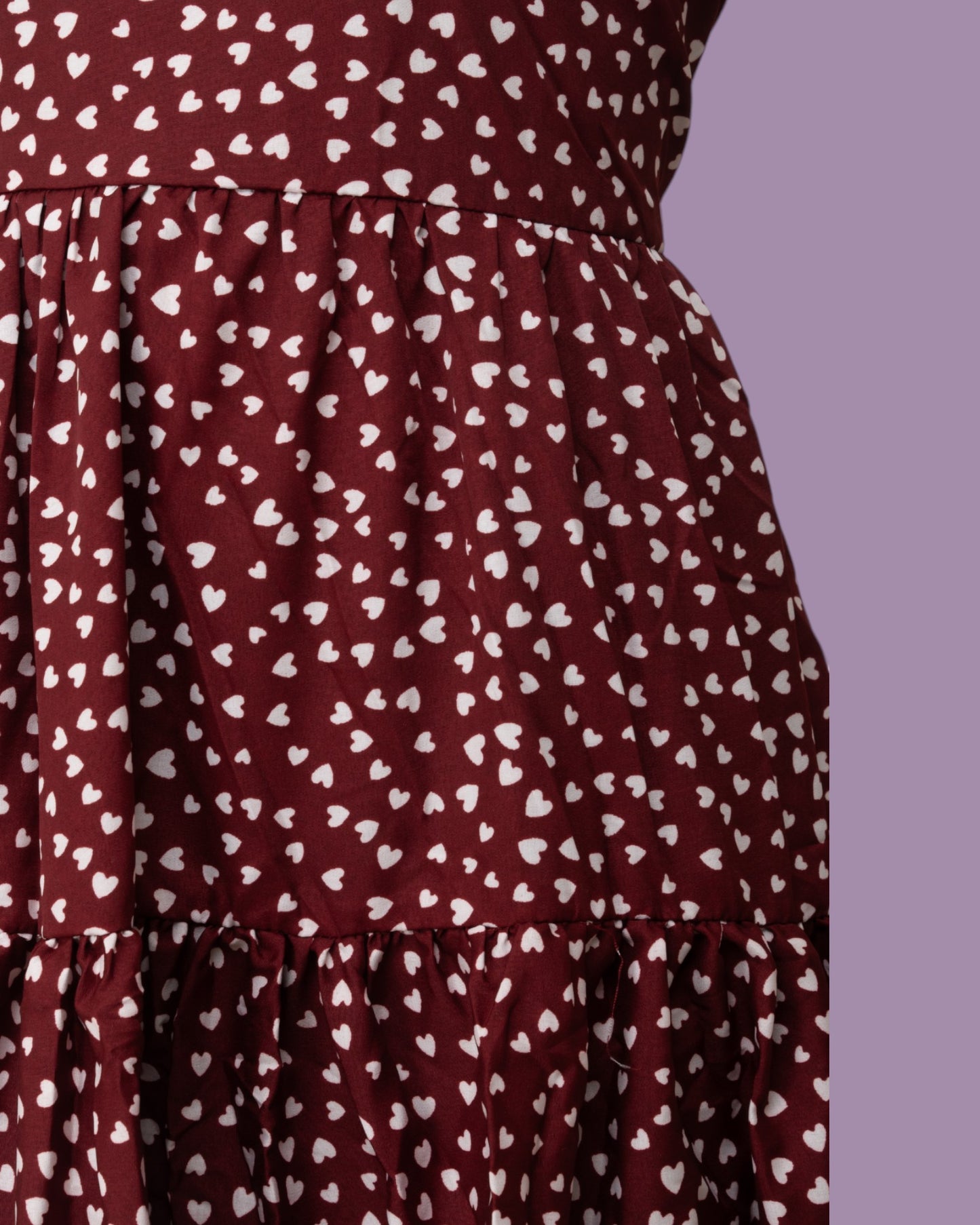 Maroon Polka Dots Midi Dress