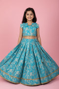 Girls Sky Blue Premium lehnga with cotton lining