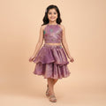 Girls Purple Fendi Tiered Skirt and Top