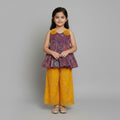 Girls Purple Yellow Fendi Embroidered Top Bottom