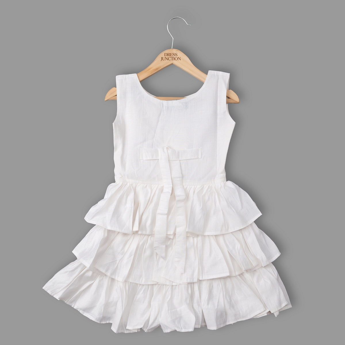 Girls white tiered ruffle floral dress - view 4